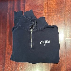 Navy Brandy Melville Quarter Zip
